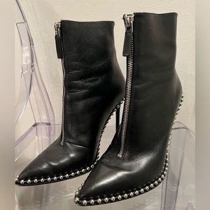 Alexander Wang Leather Beaded Accents Boots, Size 37.5